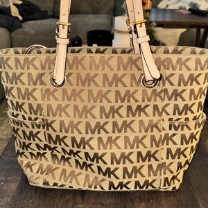 Michael Kors Brown and Tan Tote Bag